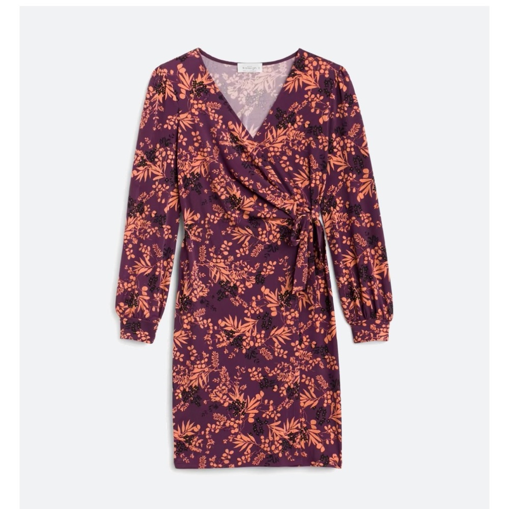 Kaileigh Avah long sleeve knit wrap dress